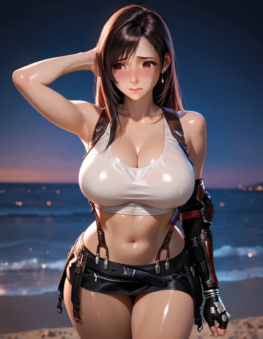 (1 Ultimate Beauty), Ultra-detailed顔, Fine brown eyes, double eyelid, Lips Detail, Short black hair, (mini micro bikini), (Huge breasts:1.3), smile, Thighs Thighs Thighs Thighs, Perfect lighting, (Cowboy Shot), (Photorealistic:1.4), (Ultra-detailed), (Highest quality), (Best Shadow), (masterpiece), Ultra-high resolution, With the Imperial fortress as a backdrop, In the background is a tall battle tower with a huge cannon., Detailed Imperial Star Super Dreadnought , Side view, High detail, Many Elements, flying conveyor, Flying Cargo Ship, crane, manipulator. Light of the sun, There are numerous gun emplacements on the sides., Distant future, She is surrounded by cyborgs and spider robots., Coastal forts bombarding ships, With a powerful sniper rifle, Gun barrel-mounted sights and knives, A huge French army on the march, Hundreds of devices, General Combat,