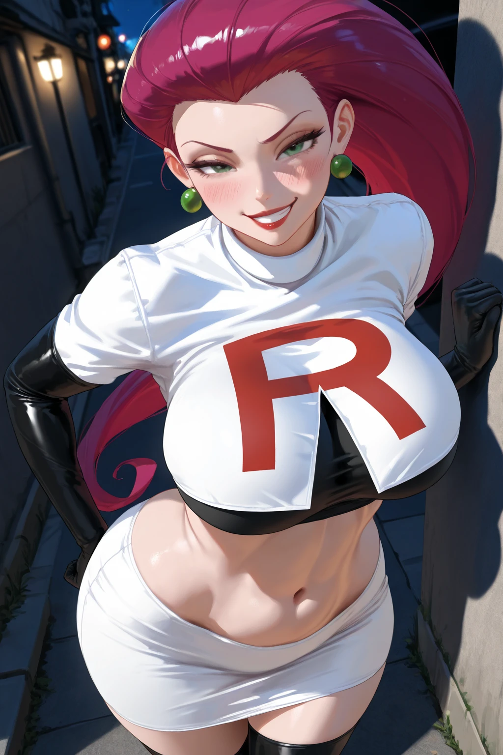 jessie from team rocket, pokémon, (the floor is covered in poke balls)big strong man fucking her from behind, massive dick,