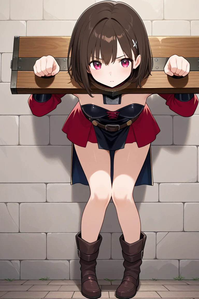 Raped with a broomstick , forced, tied up, yell, resist,hands behind back, naked, spread legs,