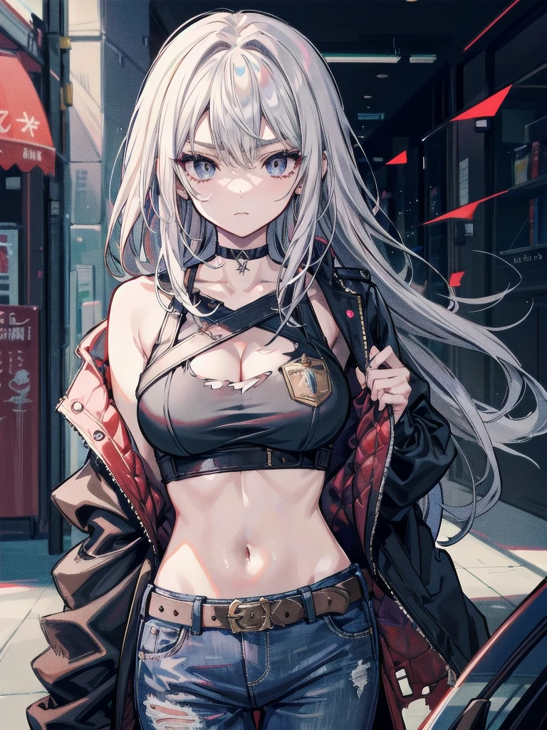 ((highschool track and field club - parkour high school girl : 1.1)), ((Light gray hair color : 1.2)), ((eyes color - mint-turquaz : 1.4)), ((romantic updo hairstyle : 1.35)), ((Free expression : 1.2)), ((Sweaty : 1.2)), ((Dark skin tone : 1.33)), ((tanline : 1.2)), ((big breast : 1.22)), ((skinny body : 1.3)), ((Elastic and slim muscles : 1.2)), ((Accessories made of various trees - rings/necklace/earring/bracelet/Wearing belly button piercings, etc. : 1.45)), (((Clothing - school-uniform : 1.4)),((black short lowrised skirt - opened button : 1.2)), ((black tie :1.1)), ((Black off-shoulder rider jacket : 1.2))), ((slightly erotic scene : 1.3)), ((Thong panties slightly exposed : 1.2), (detailed majora-cameltoe expression : 1.3)), ((Detailed classroom front door background :1.5))