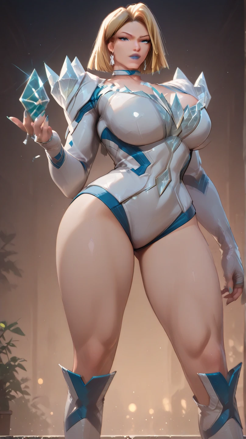 One Girl, breasts, Covered face, curvy, huge breasts, humanoid robot, Claw hands, Joint, No mouth, can'I can not stand it, robot, robot Joint, Shiny, Shiny skin, Simple Background, alone, thick Thighs, Thighs, White Background, Huge ass, robot, humanoid robot, robot girl, Blushing, Sexy pose, from back view,