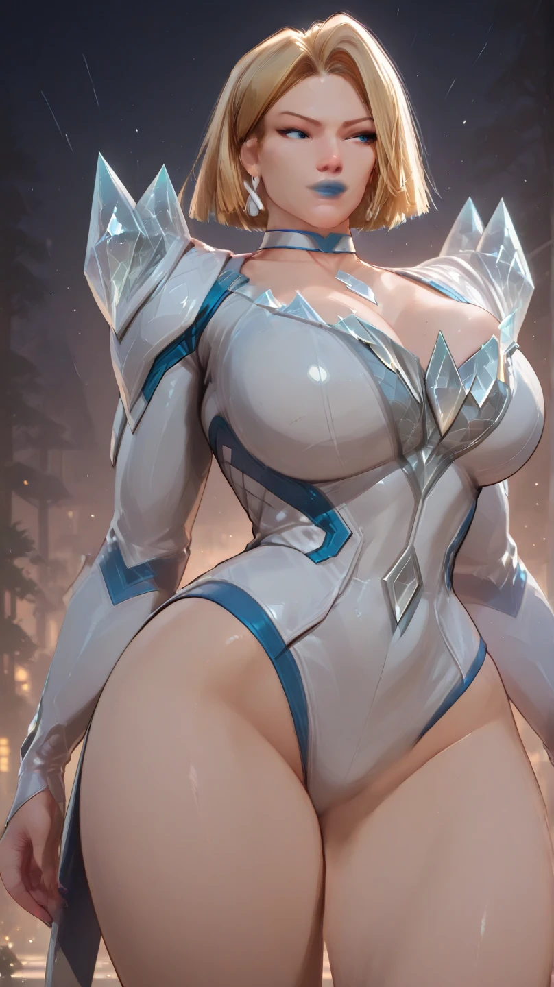 FUTURISTIC CHINESE WHITE DRAGON WOMAN, MECHANICAL ARMOR, MUSCLE BODY