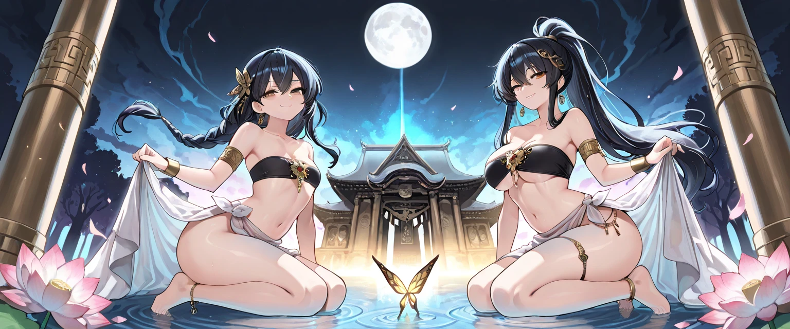 masutepiece,Best Quality,Ultra-detailed,High resolution,Unity 8k壁纸,super detailed skin,Cinematic lighting,Beautiful detailed eyes,Ideal ratio body proportions,(huge-breasted,Nipples directed upwards:1.4), ((slim)), from side,Thin, an hourglass figure, Toned, thick thighs,(shrine maiden,Tsubaki Miyajima:1.4)
