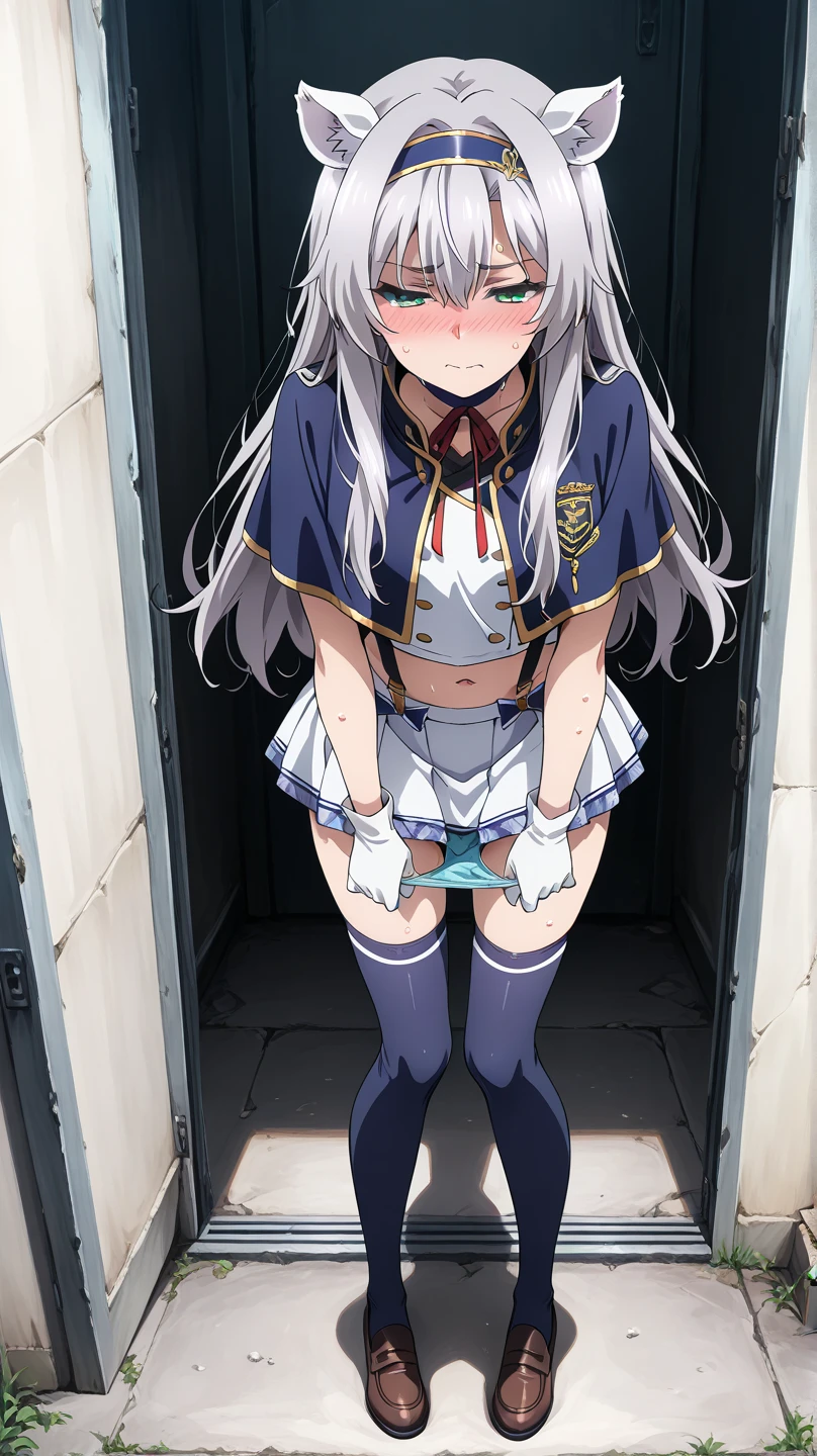 BREAK Perfect Anatomy、Highest quality、(cute:1.1)、(cute)、(High resolution:1.2)、Unbelievably absurd:1.3、Incredible illustrations、(cuteイラスト:1.2)、nsfw,(Beautiful background、Late Night Classroom)、1gial(Silver hair, blue eyes、Bobcut(child,(a girl, , height 1.3meters, 30kg),,10-year-old,flat chest、tan:1.5)(school uniform,White Silk Sexy Lingerie、garter belt)(、)( Sex preparation:1.2),pussy juice:1.2,Preparing ,,shackles,restrained、chain、gagged) Against the wall、Hands above head,rape,pussy juice:1.2,How(anal,Sex),How in ass,(2fat boy),penvis ,(dutch angle,cinematic angle)