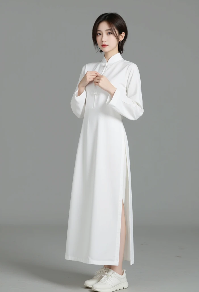 （on cheongsam），1个女孩，all body，High heels，（long long hair：1.1），（lifelike：1.7），（（best qualitc）），absurdly，（ultra-high resolution），（lifelike：1.6），lifelike，octane render of the，（hyper-realistic：1.2），（Realistic Face：1.2），（8k），（4k），（Masterpiece、），（Realistic Skin Texture），（illustartion，cinematic Lighting，wall paper），（beautifuleyes：1.2），（（（perfect face）））），（lovable），（standding），（withdarkhair），（long long hair），(big butt)，(Busty Big Breast)，dark eyes，red lips，（out door），