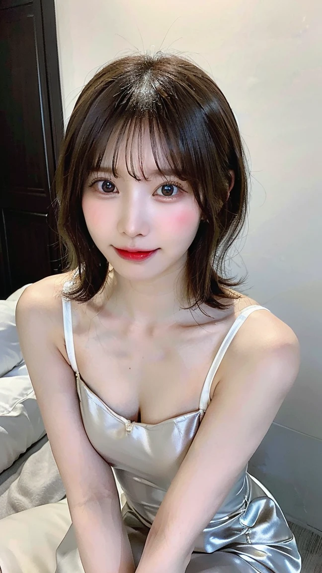 (masterpiece:1.3), (8K, Photorealsitic, Raw photography, Top image quality: 1.4), Japan high school girls、(Random hairstyles:1.2)、cleavage of the breast:1.2、Super Detail Face、Eye of Detail、double eyelid、sharp focus:1.2、prety woman:1.4、light brown hair、top-quality、masterpiece、超A high resolution、(Photorealsitic:1.4)、very detailed and professional lighting、slender、serious facial expression、short-haired、cowboy shot、((barechested))、Raising arms、(thigh visible、I can see my panties、 Depiction of areola and nipple