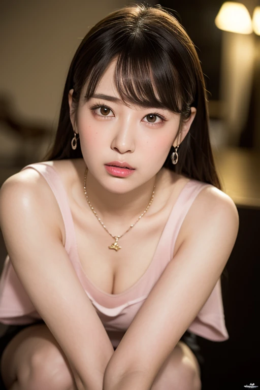 (Skin-colored tight and sexy bikini, No bra, The shape of the nipples is visible, Spread your legs a little:1.5),
((Age 25, Elegant beautiful announcer, Sexy body, Naughty older sister, She presses her breasts against me and seduces me:1.4)),
((A Cup, Small breasts, Flat Chest:1.3)),
((She looks like she wants to be kissed., Looking forward:1.2)),
((I'm curious about you?, Don't fuck me?, Let's have an affair with me:1.2)),
((You were thinking about something naughty,If you touch me that much I'll feel it:1.2)),
((Large terrace bed, Morning time, Surrounded by greenery:1.4)),
((Making love on all fours on a bed outside, Her skin is smooth and beautiful, She looks at me with her big eyes, I kiss her, It feels so good to be kissed by her plump lips, I touch her boobs through her clothes, Her boobs are incredible, I gently lick her nipples, Her face is so cute when she feels it :1.3)),
Eye focus, Narrow shoulders, Beautiful clavicle, Long, slender legs, The back of the hand is beautiful and feminine,
Slender figure, A soft belly, Thin waist,
Ultra detailed face, Ultra detailed breasts, Ultra-detailed skin, Fair skin, Glossy Skin,
Ultra-detailed lips, Fuller lips, Glossy pink lips, Flushed Cheeks, White teeth,
Beautiful actress's languid make-up, Pink lipstick,
Dark Brown Hair, Delicate soft hair,
(Put your hair up, Medium Short Hair, ponytail:1.2), (Sweep your bangs to the side:1.2),
(Stylish looking earrings,necklace:1.2),