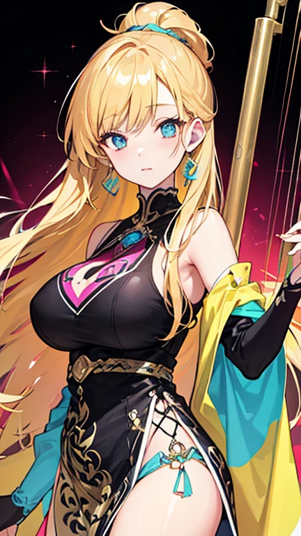 (Highest quality background), Detailed noble eastern fundo, Warrior girl with large, soft eyes, Armed with a meticulously crafted spear, They, An army of monstrous foes, Sexy outfits with deeply detailed decolletages --s2

Imagine a scene of exquisite beauty and intensity. The foreground is occupied by a noble eastern warrior girl, clad in the finest armor, with a proud and fierce expression on her face. Her large, soft eyes radiate intensity as she focuses on the army of monstrous foes that lie before her. In one hand, she holds a meticulously crafted spear, its surface etched with delicate