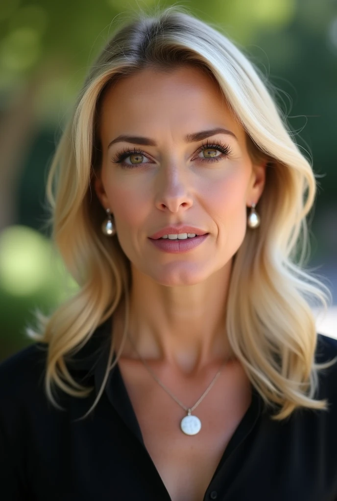 Femme blonde de 50 ans avec un maquillage naturel, portant du cachemire blanc. haute résolution, chef-d'ouvrages d'art, Meilleure qualité, détails complexes, très détaillé, mise au point nette, peau détaillée, Texture de peau réaliste, texture, yeux détaillés, professionnel, 4k, Sourire charmant, filmé sur Canon, 85 millimètres, faible profondeur de champ, Couleur Kodak Vision, corps parfaitement ajusté, extrêmement détaillé, photographier_\(ultra\), Photoréaliste, Réaliste, Post-traitement, détails maximum, rugosité, vrai vie, Ultra réaliste, photoréalisme, photographie, 8k euh, photographie