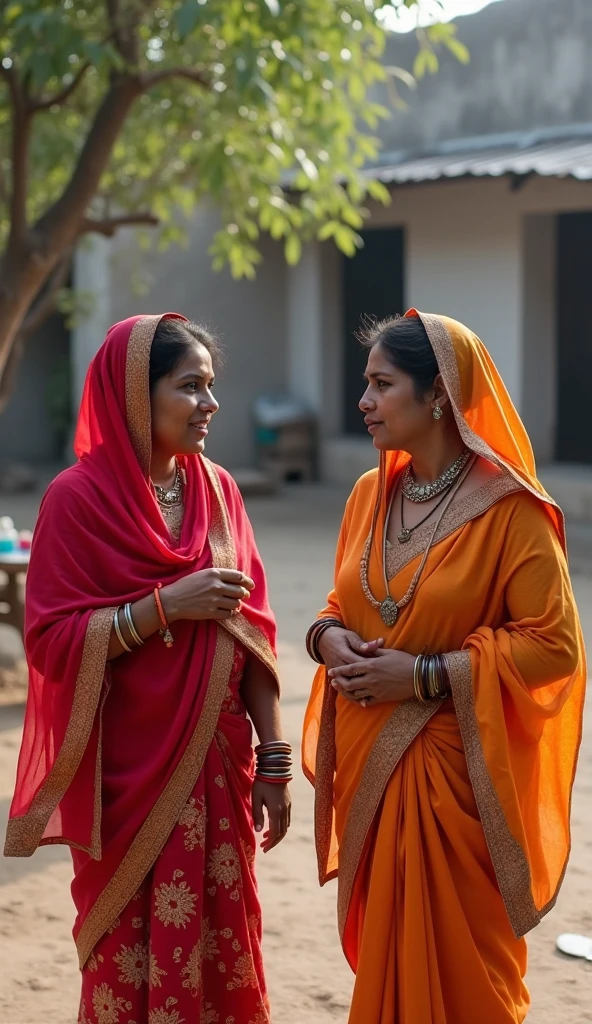 a group of Indian old women wearing sarees having beard and moustache