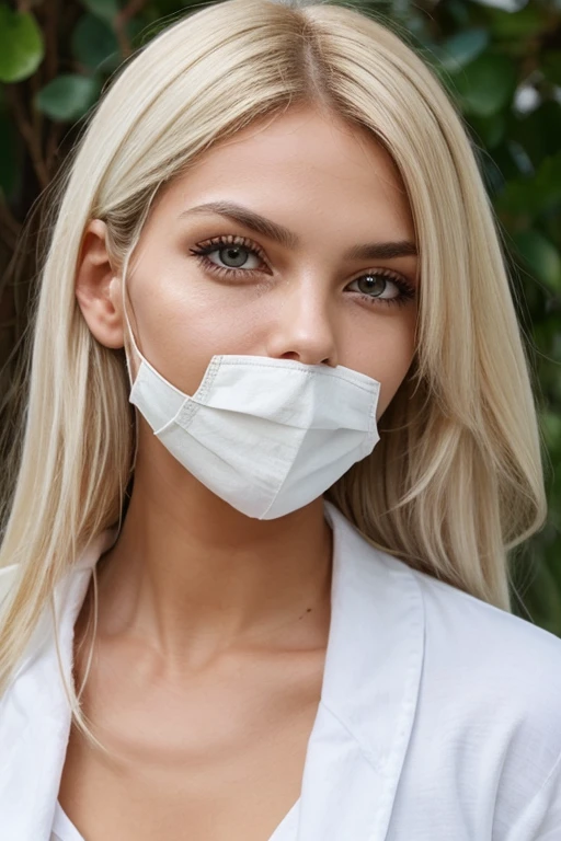 White silk girl high quality white leather coat,The light and shadow effects are intense,tightsuit,Cool mask,Sunlight High resolution Golden ratio,upper body