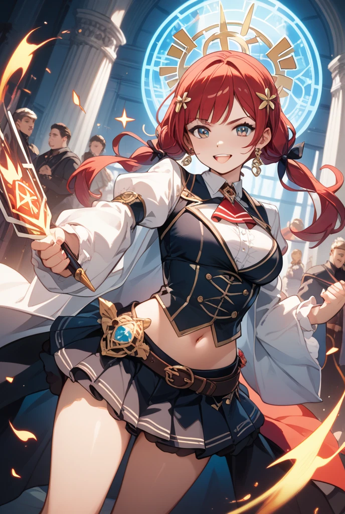 (masterpiece:1.2), (best quality:1.2), 1girl, medium breasts, red eyes, ponytail hair, greatsword, epic, flame, sparkles, lineart, action, moving angles, detailed background, (hard lines, 2b pencil: 0.8), (sketch:0.7), hight resolution, <lora:blackSouls_5:1>