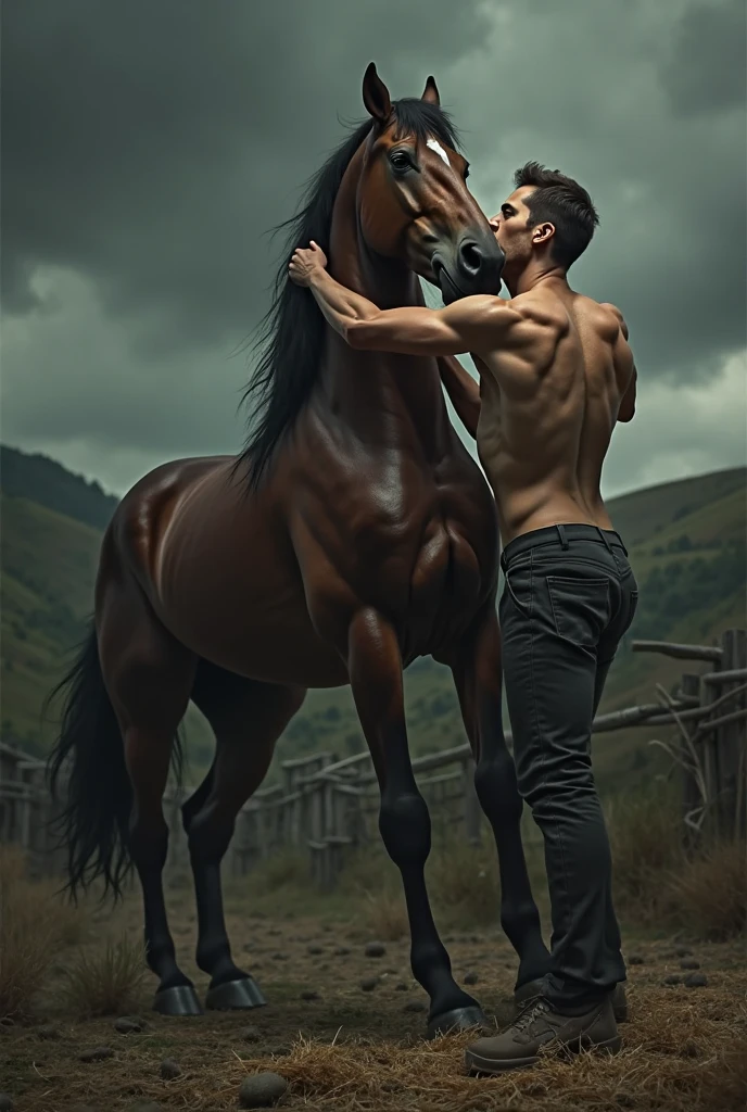 watercolor, Peter Pan Riding a Centaur a 17-year-old Brazilian boy, wearing tight sweatpants with a protruding convex codpiece. Muscular, with round, firm, perfect buttocks,
Aesthetic, erotic, beautiful, in the style of Caravaggio