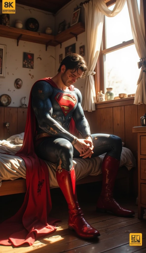 Superman fucked by cr7 in a bed
