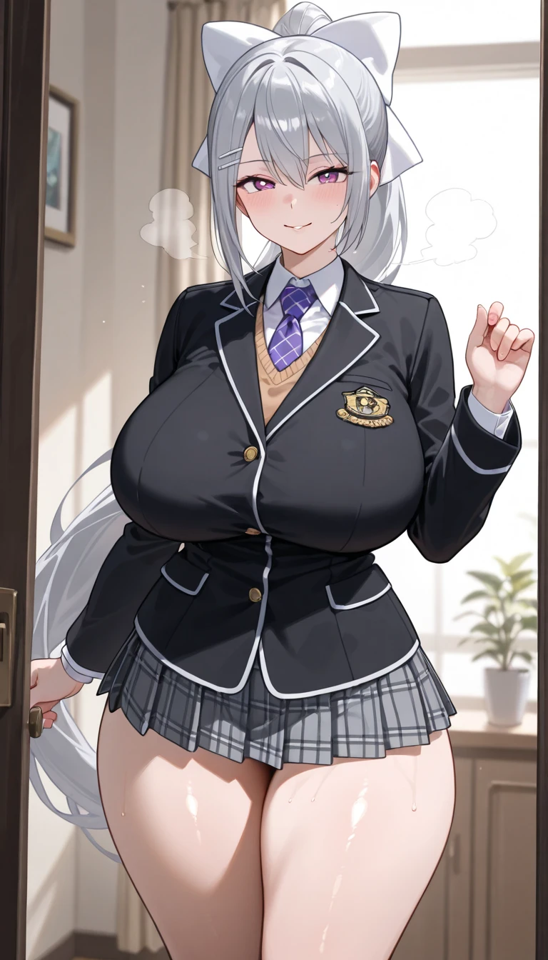 Personaje de anime con enormes pechos posando en una biblioteca, Una colegiala hiperrealista, Colegiala hiperrealista, Colegiala realista, pechos grandes!, pechos grandes!!, small curvy loli, [ Arte digital 4K ]!!, seductora chica de anime, con unos pechos grandes, SFW pechos enormes, Hermosa chica de secundaria de anime, Arte oficial de alto detalle, bibliotecario, De Girls Frontline