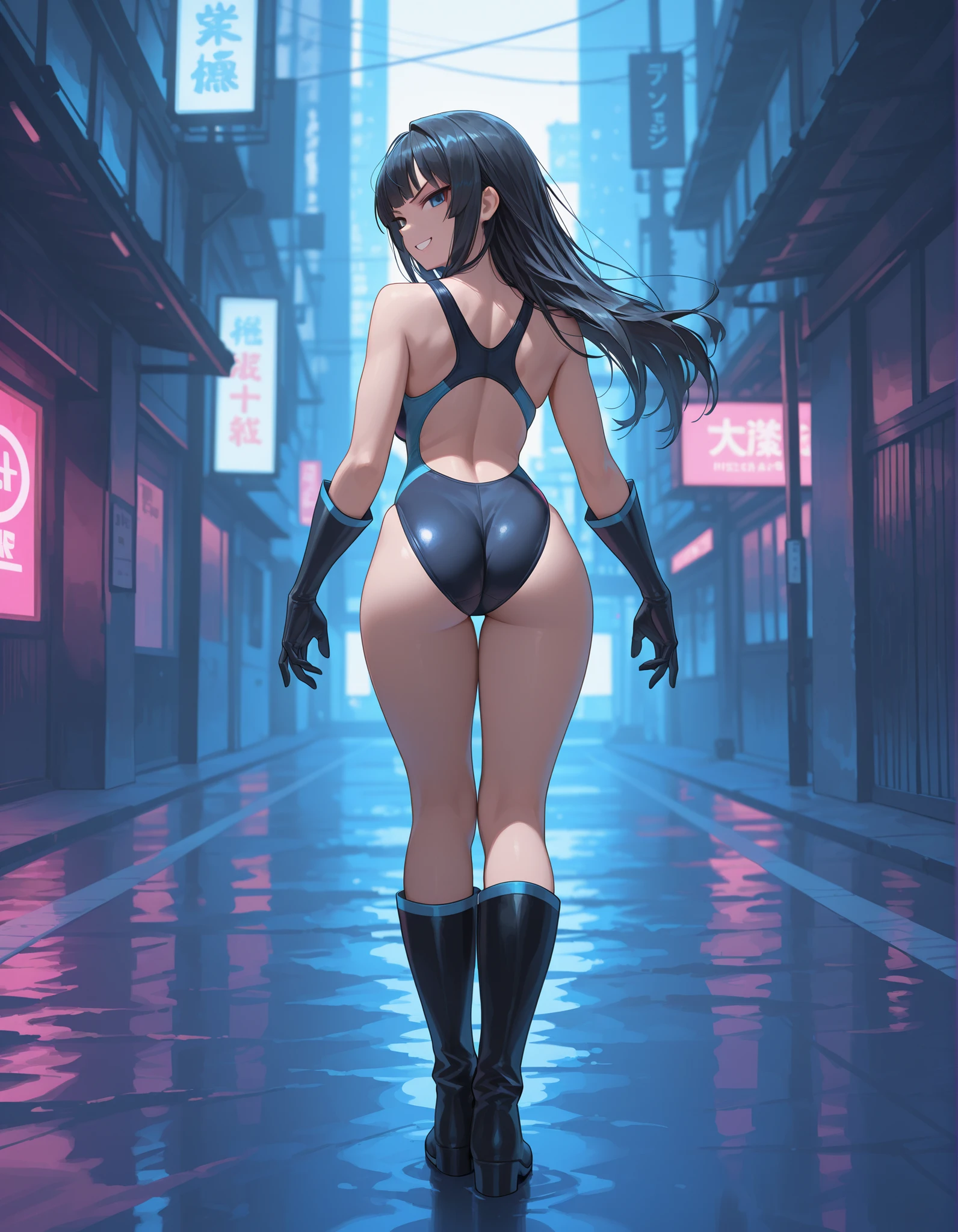 uma pintura digital da sucubus, outfit Long Hair, arte cyberpunk de Josan Gonzalez, vencedora do concurso behance, afrofuturismo, synthwave, neon, neon brilhante,coxas grossas, cintura fina, sensual, nsfw, pouca roupa, arte erotica, anime, roupas rasgada de batalha, extremamente sexualizada, corpo suado, NSFW, seios grandes, bunda grande, HD, 8k, Alta qualidade, detalhes, corpo perfeito, destaque o corpo, detalhe no rosto perfeito, Detail in the background
