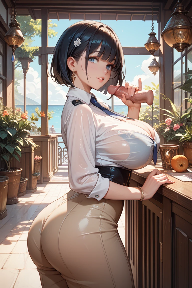 A teenage girl、(​masterpiece:1.4)、(in 8K、realisitic、Raw photo、top-quality:1.4)、(Real Face:1.4)、(real looking skin:1.3)、超A high resolution、A hyper-realistic、Eyes in Beautiful Details、Black Bob Kat、Mountain Parker、Hats、Climbing、(huge-breasted:1.5)、gargantilha、Blushing、alluring face、in mountains、mountain hut