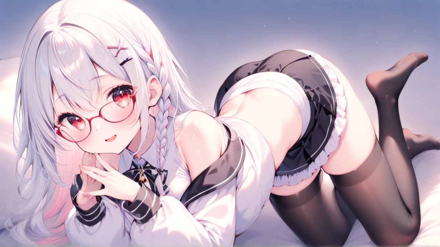 (nakeness:0.8),浴室,bell, over-rim eyewear, white hair, Long hair, Red eyes, Blush, Tongue out, Ear blush, hearts in eyes, rough breath, Naughty face, first person perspective, anime big booty, Anime style, Anatomically correct, A high resolution,(White viscous liquid), adult, milf,