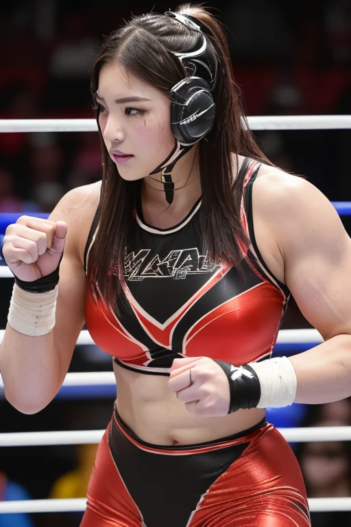 masked female professional wrestler