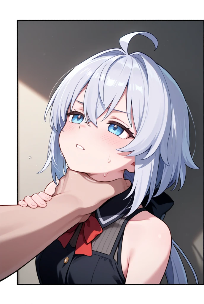 masterpiece, Highest quality,One Girl,Swimwear、Red ribbon、Blue eyes,nsfw、1 boy, fellatio, penis