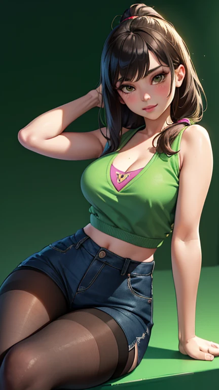 anime girl wearing pink wet clothes,