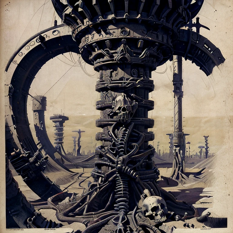 extremely detailed 2 handed warhammer made of stone & bone surrounded by fossils