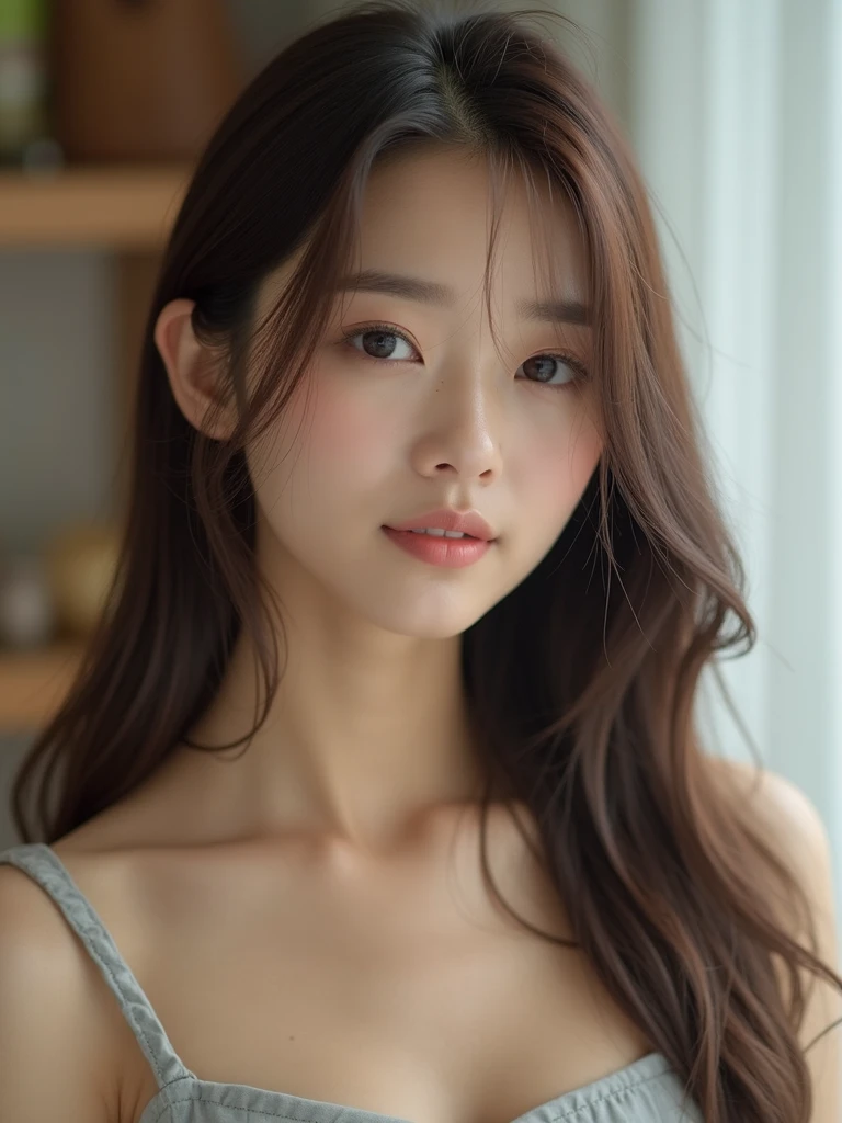 Realな写真、Japan people、、Idol、cute、bangs、Long Hair、nude、Detailed face and body、Natural lighting、High resolution、Photorealistic、(Highest quality、8k、High resolution、masterpiece:1.2)、Super detailed、(Real、Photorealistic、Photorealistic:1.37)、Realな肌の質感、Detailed eyes and lips、Beautifully detailed face、Long eyelashes、Smooth Skin、Natural body shape、