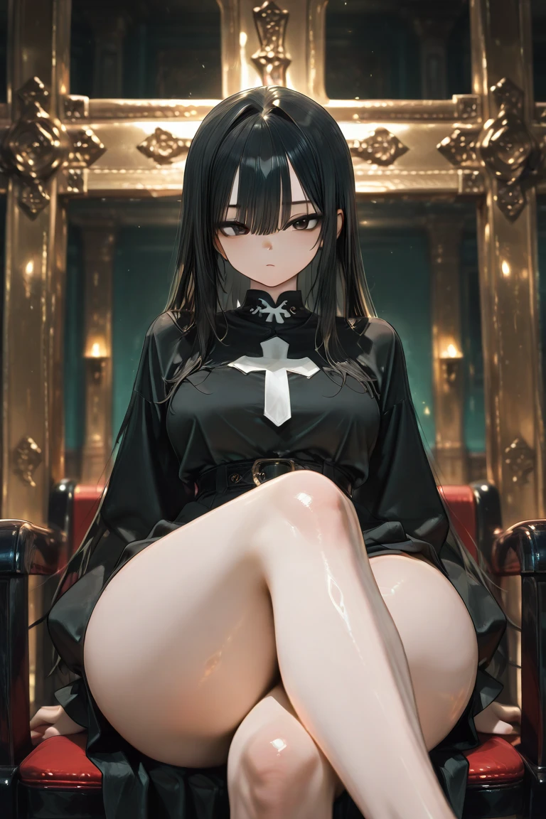 ((((Best Quality, 8K, 32K, masterpiece, 1.2)))),{{solo}},nsfw,{{{Artist: GirlfriendMix's style}}},((perfect beautiful face:1.2)), slender body, bdsm, restrained, bondage, chastity belt, shackled , bright clear room, ((a lot of public hairs:1.3)), embarrassed, leaking pussy juice from pussy through chastity belt, 