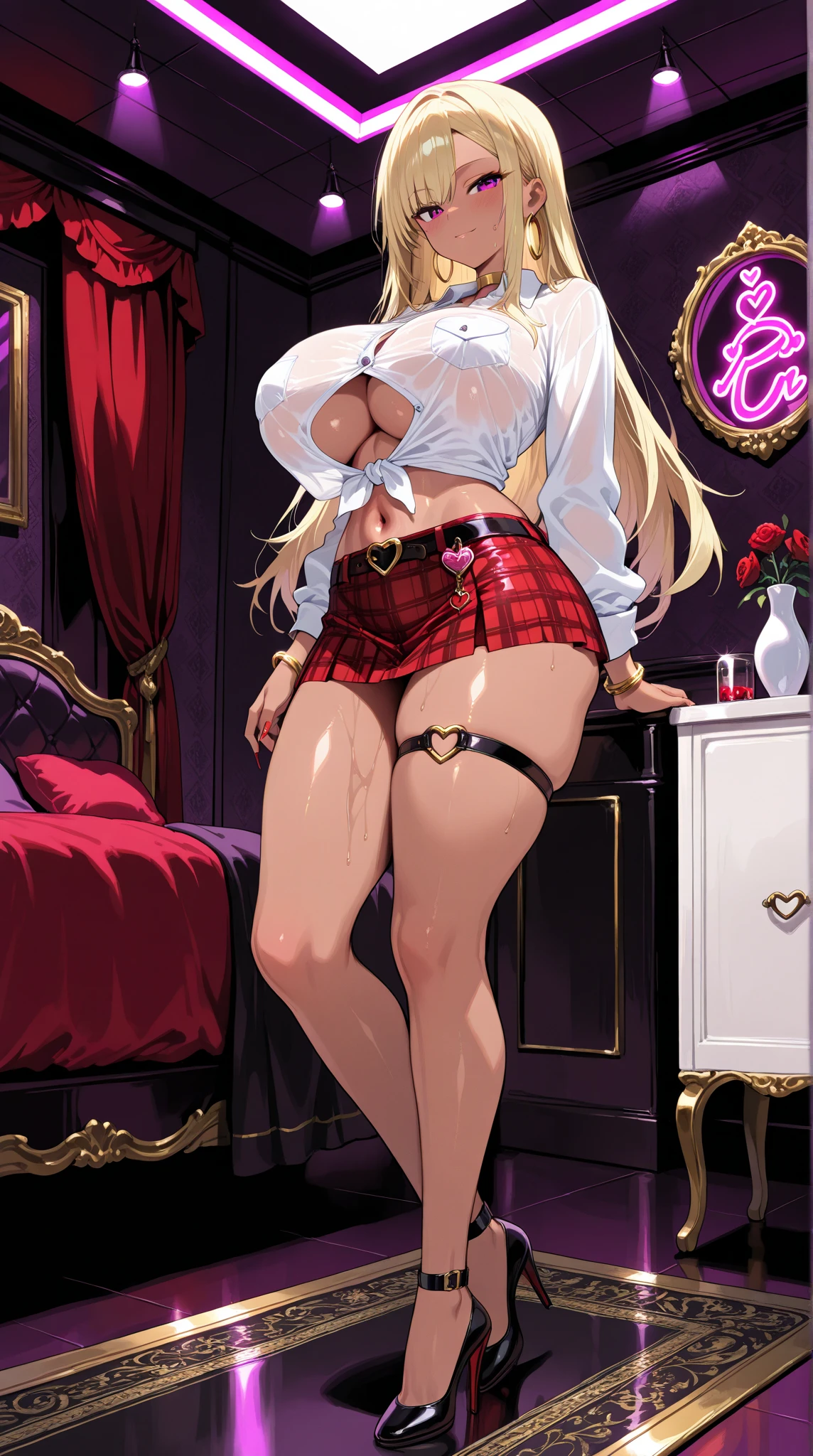 1 girl, pelo rubio, blonde hair, coletas,pigtails, pechos, breasts, huge breasts, desnuda, nakedm calcentines, shocks, tacones, hig heels, japon, tokio, night, noche, pussy, spread legs, nsfw, +18, Kenzy Reeves