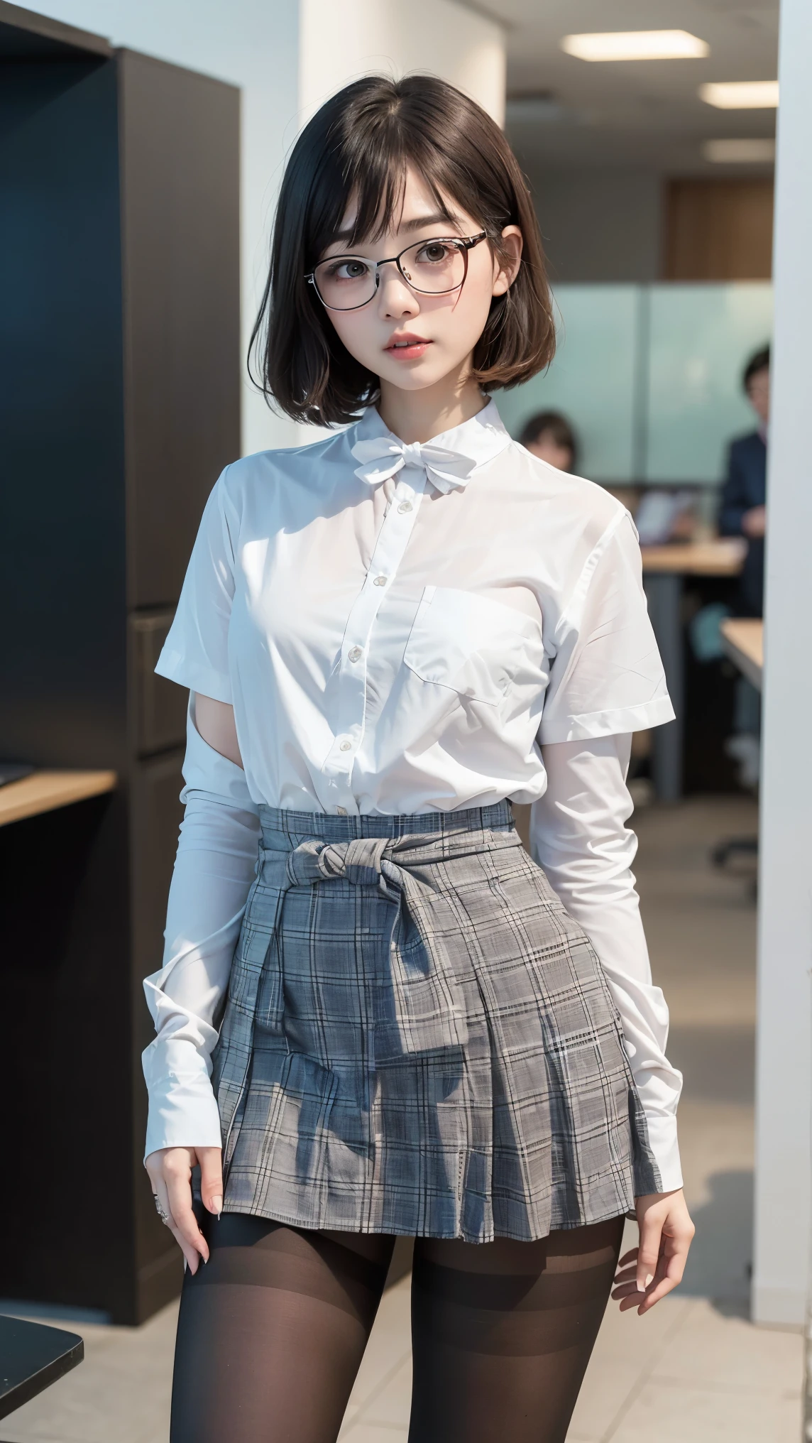 ((((very short))))、earring、collar shirt、、((((blunt bangs)))) ((Short bangs))、trimmed bangs、(((Inside a stylish clothing store)))、(masterpiece、best quality、In 8K、32,000、masterpiece、hmm、incredibly huge 、Super high resolution、impressionism、realistic:1.2)、cowboy shot、sharp focus、Beautiful face with detailed background of face and eyelids、blue sky、glowing skin、sharp eyes、Realistic eyes and beautiful face、blurred background、beautiful 28 year old girl、glowing skin、(((bright and beautiful hair)))、Iris、(((Simple blouse)))、(knee length skirt)、(very little(blanche)You look scary:1.45)、thighs thighs thighs thighs、curve、dynamic pose、powerful configuration、((gloomy expression))、((a look of contempt))、sweating、((blue silver hair color))、lace panties、((source order))、high nose、(small mouth)、skirt torn、((hold on to your skirt))、stockings、Pubic hair visible、clerk、(Wear a name tag)