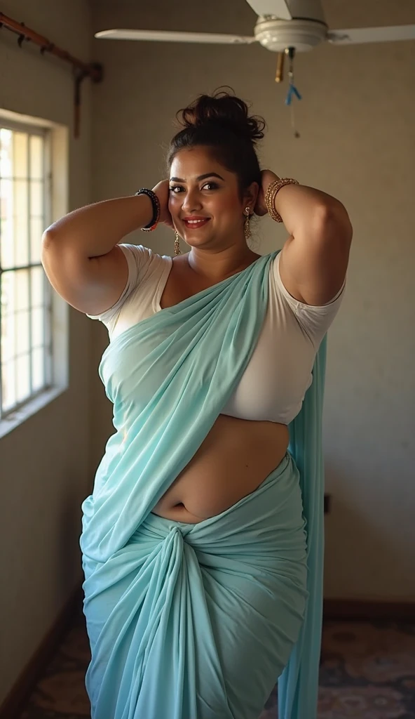 18 years old beautiful plus size girl in saree.