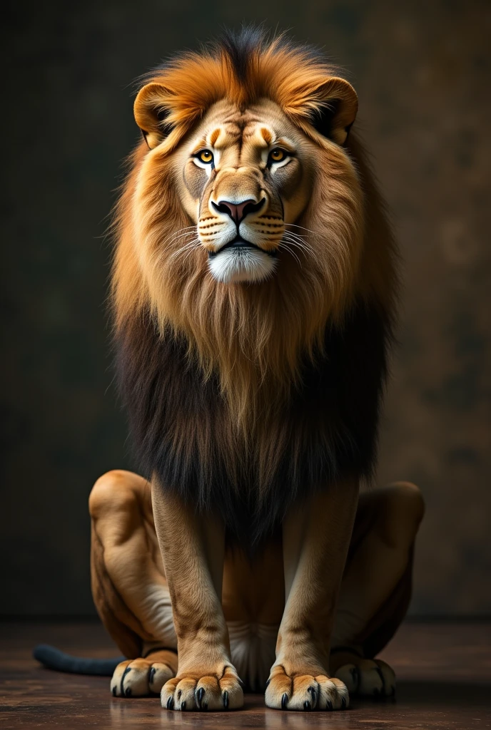 The lion is very sad