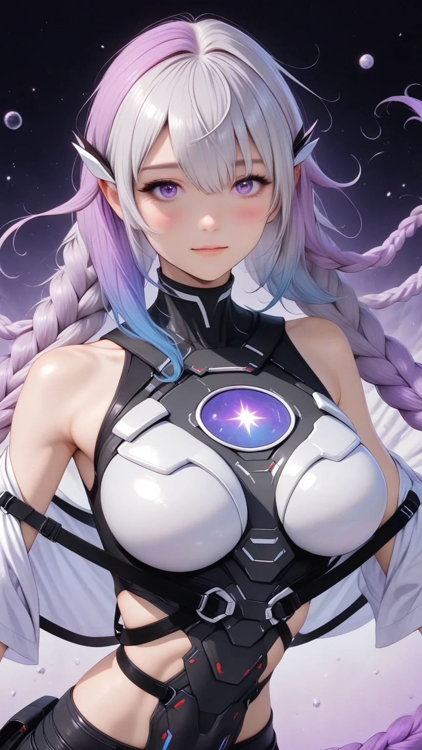 ((ultra quality)), ((masterpiece)), ((Water)), ((fire)), ((Angelic beauty woman)), ((long white curly hair)), ((White hair)), ((White hair)), ((curly hair)),  (beautiful face), (beautiful female lips), Enchanting ((Seductive facial expression)), looks at the camera with a slight smile, (White skin color), (White skin), glow on the body, ((detailed eyes)), ((violet eyes)), (juicy female lips), (dark eyeliner), (beautiful female hands), ((thick body)), ideal female body, ((combat suit)), beautiful waist, beautiful big hips, big breasts, thick thighs, ((Subtle and beautiful)) (), ((depth of field)), ((high quality clear image)), (delete details), ((High detail)), ((clear focus))
