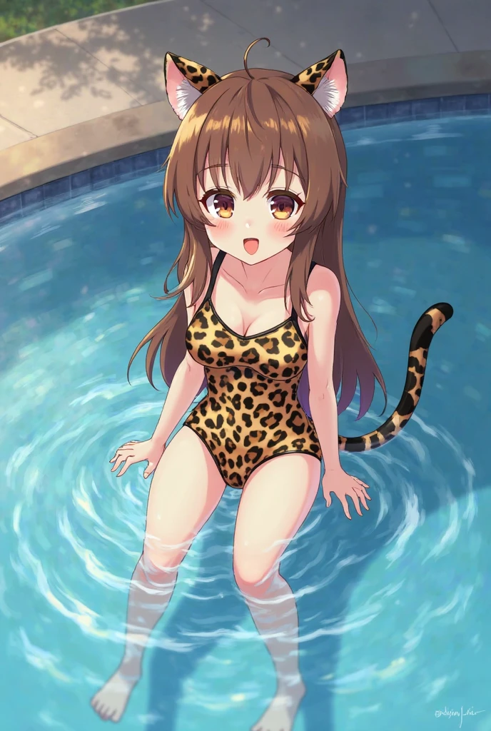 alone, score_9,score_8_above,score_7_above,(fluffy hairy antrum :1.3), Best Quality,better resolution,(spongy spongy antrum :1.3), (Alone) anthropomorphic female hairy cheetah, voluminous breasts, long brown hair, green eyes, Lying on an air mattress, Crystal clear water, playa, sunny day, outdoor, Green mini bikini swimsuit, perfect hips, female body aesthetics, very noticeable relief of the body, hips and legs, Top view, ASS, ??????, again