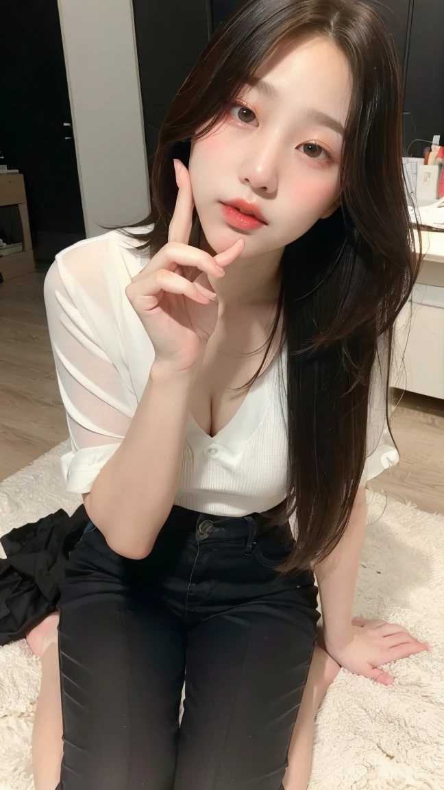 (K, original photo, best quality, masterpiece: 1.45), (actual, photo-actual:1.37), photo of a girl (Light:1.4)pink(((loose))Nurse), ((Not wearing, No)), armpit, sleep((Lying in bed)), messy short hair, nose blushing, White leg wear, Black((Raise your legs high)), spread legs, (alone), dynamic poses, , drunk, ((half closed eyes)),  ((Unbuttoned clothes)), , thin legs, disciple,