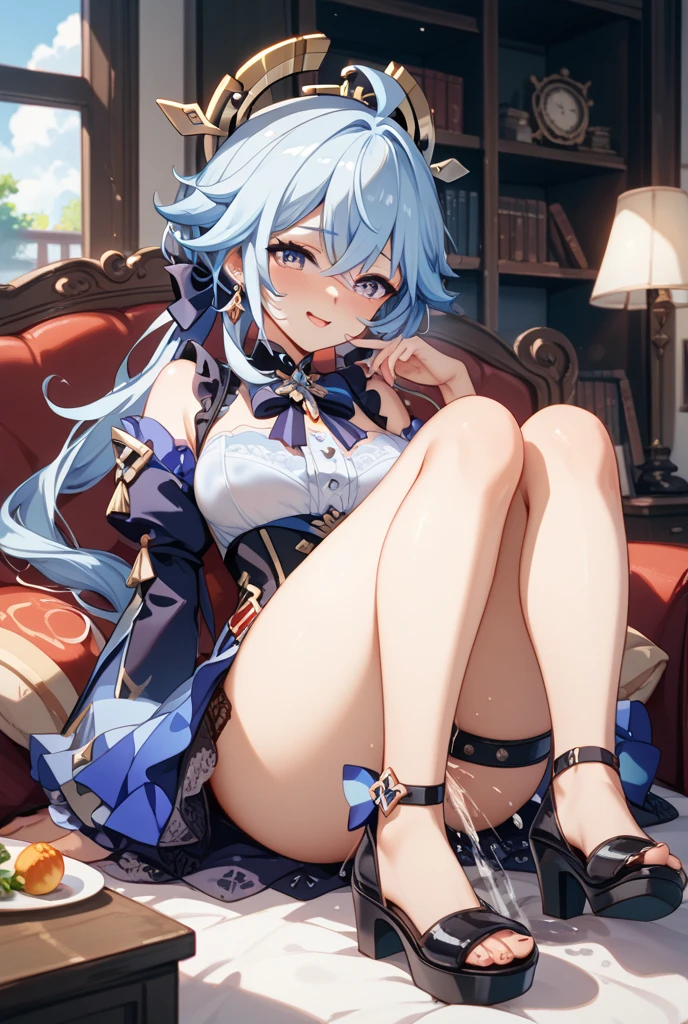 Light blue long hair sitting on sofa、Twin-tailed Girl, Anime Girls、Big band aid on the foot、From Girls Frontline, Soda themed girl, Best Anime 4K Konachan Wallpaper, artstation pixivでトレンド, 魅惑的なAnime Girls, 