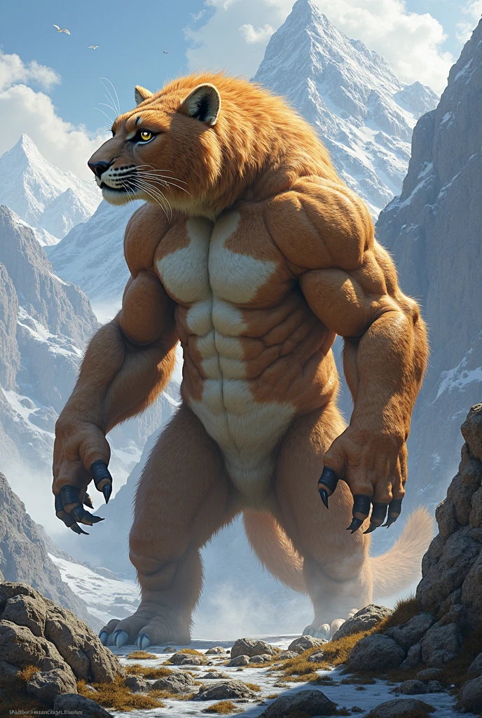 An Indonesian man looks like a tiger standing on a mountain 8k  