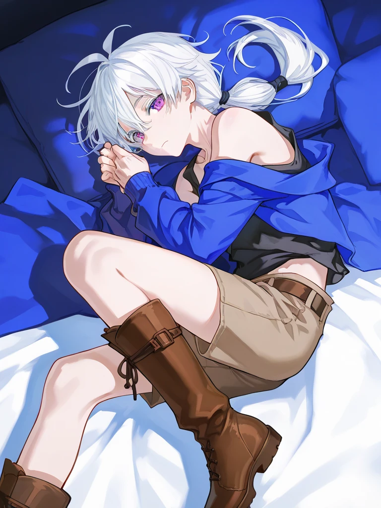 Darkskin man, graphic 4k, detail, white hair, white dreadlocks, grey eyes, grey colored eyes, croptop, spike braclets, black jacket, emo, ebony man, wild, beauty mark, beauty mark on cheekbone, mole on face, male, boy, living room, sitting on bed, chilling, smile, pushups, home exercise, rug floor, exercise position, muscular back, cumming, ejaculation, cum, penis, big penis, moaning, pleasured, penis big as a forearm, veiny penis, cross eyed, female looking male, sissy, solo, soft lighting, sensual colors
