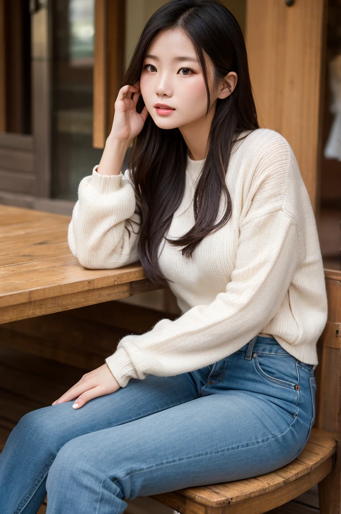 highest quality, shape, Ultra small details, small details, High resolution, 8k wallpaper, perfect dynamic composition, beautiful detailed eyes, natural lip, magic uniform, checked skirt, wearing a uniform, wearing a cardigan, girl in uniform, cute, medium breasts, medium back, uniform with cardigan, full length, 1 girl, loafers, smile, Jewellery Shop, necklace, thighs, panties,butt、open your legs、