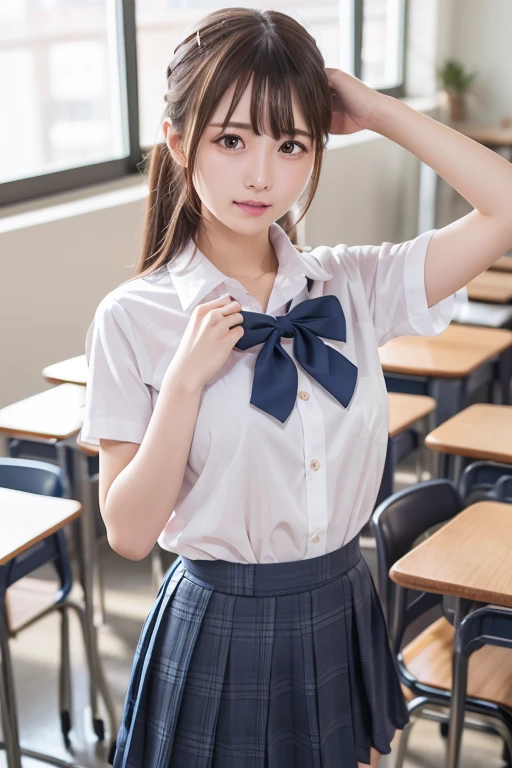(masterpiece, highest quality:1.2), 8K, 12才のfull nudeの女の子, 85mm,Official AR RAW photo, スーパースリムなスレンダーbeautiful girl, (When I lift up my short navy blue skirt、下Half bodyfull nude、short sleeveの白シャツ、show me your ears、naked girl photo shoot、full nude, cute face, close, Half body, biolace, gardenia, beautiful girl, , thighs, short sleeve, sit on all fours on the station platform, looking at the viewer, no makeup, (big smile), film grain, chromatic aberration, sharp focus, face light, clear lighting, Ten generations, detailed face, background bokeh, (dark red tie:1.1)、((((((12 year old girl))))))、((((((12才のfull nude女子高生)))))、thin waist