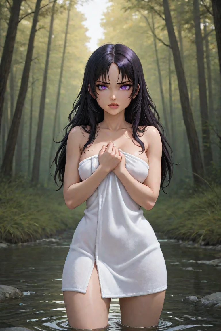 Best image quality, primitive, Spread your legs, Primary forest, White underwear, ""Primitive clothing"", woman, Black Hair, paint