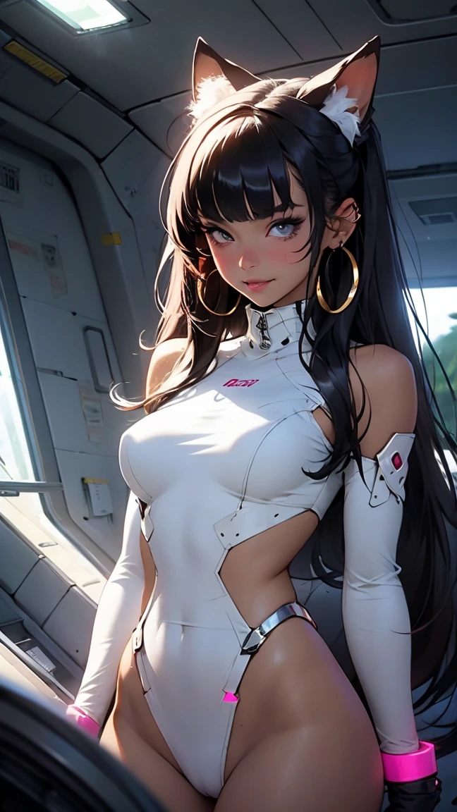 1womanl,5 again,small ,smallbreast, only,(Background with:space ship,Artificial satellite,) She has long colored hair,Fique em uma space ship,seen from the front, slickedback hair, almost cloudy sky,(((Masterpiece artwork),(very detailed CG Unity 8k wallpaper),best qualityer,cinematic lighting,detailed back ground,beautiful detailed eyes,shiny pupils,slanted eyes with big black lashes),(Beautiful and detailed description of the eyes),ultra detali,Masterpiece artwork,)),facing the camera,A high resolution,ultra detali),Revealing breasts, protuberance,legs are open,Raised sexy,camel fingers,Ruddy complexion,ssmile,Desire for satisfaction,facade,elementary student,o astronauta,(dressing:Dark Red Spacesuit