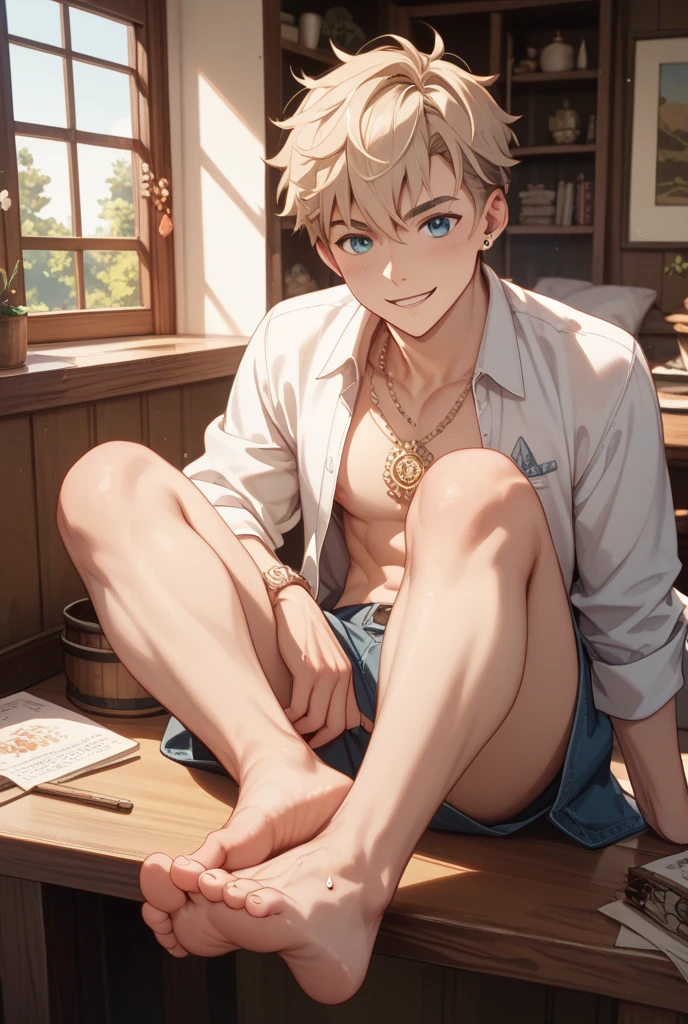 source_anime,score_9,score_8_up, score_7_up, 1boy,solo,outdoors, hellsing, seras, vampire, fangs, face closeup, face focus , couch, indoors, seductive, face closeup, ((closed mouth)), smirk, thighs, long shot, balcony, mountain and riverbackground, fancy, white couch, laying, leaning, front view, exposed penis, shorts with rope outline, white robe, genderswap, genderbend, bulge, genderbend ftm, ftm, short hair, femboy, Japanese rope underwear, shota, young, very young, aged down, lole, tiny, night time, smug, smirk, night, after dark, cannopy curtain, curtain, fancy cannopy curtian, medium penis, twintails, short twintails, low twintails
