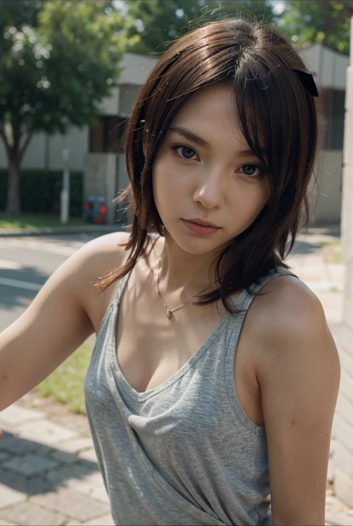 Ultra top quality, masterpiece, ultra high resolution, (photorealistic: 1.4), highly detailed CG Unity 8k wallpaper, detailed and complex, original, high resolution, raw photos, (perfect body shape), finely complex, DSLR, soft lighting, high quality, film grain, depth of field, Leica camera, 50mm lens, backlight, HDR, hyperrealistic, color grade, dynamic pose, portrait, Japan person, smile, lips, short hair, bangs, (crowded Akihabara: 1.2), front view viewer, natural light, girl, 20 years old, full body, solo, student, high school, uniform, sailor color, bobby socks, pleated skirt, daytime, street, deep shadow, cute, beauty, modest, cold light 12000K\\ street, store state, Akihabara, Shinjuku, Shibuya, Ikebukuro, detailed realism, skin texture, super detailed, realistic skin texture, (dramatic, award-winning photos, incredible masterpieces: 1.3)