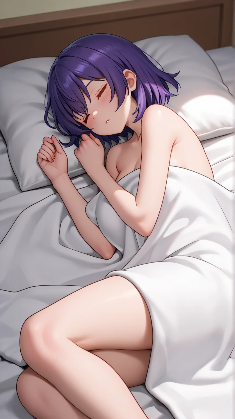 Lie naked on the bed