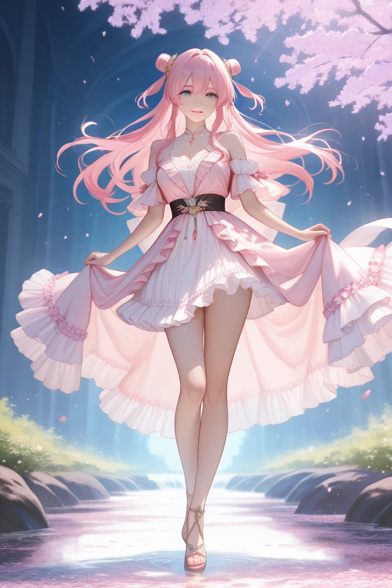 pink space with pink candles and pink flowers and pink candles、beautiful pink atmosphere, 美しいピンク色の花とPink crystal, Gorgeous pink setting, luxury pink wedding, very magical and dreamy, Centerpiece, The setting of a fairy tale:, Beautiful pink atmosphere,pink flower decoration, Dramatic and beautiful pink lighting, dramatic theme, Heavenly dramatic pink lighting, Richly decorated, pink chandelier, Gorgeous atmosphere, romantic theme、,Single Side Rock Hairpin Blush Modern Cinematic Lighting,Ray tracing,Drop Shadow Wide Shot UHD,Textured skin,高いdetaileds,Top quality 4K、best qualtiy，tmasterpiece，超A high resolution，（真实感：1.4），RAW photogr，冷たいPink light，1girll，(slim，sexy big breasts)，ssmile，long pink hair，Pink hair ornament，(Slender Leg，cross leg), (Pink string lingerie，Transparent pink lingerie、pink sheer lace lingerie)，beautiful goddess，detailedsなシーン, painting-like, beautiful goddess，detailedsなシーン, beautiful digital illustrations, detaileds，超detaileds, cinematic quality, (Beautiful and beautiful big breasts)((((A large amount of pink flowers floating in a pink lake々))))、Pink light、pink colored lights、princess carry, full bodyesbian, See-through sexy lingerie, Transparent Lingerie、Sheer lingerie、big nipples、pink nipples、Pink areola、Large breasts, masutepiece,clitoris、Best Quality, きわめてdetaileds、Open legs、opens legs、Spread your legs、Float your hips、throw one&#39;s legs out、huge tit、thigh、Are sleeping、frombelow、best body、Best style、Perfect style、Beautie、Beautuful Women、The most beautiful in the world、hime-cut、(A large amount of pink flowers on the head)、princess carry、Pink crystal、pink gemstone、pink glitter、(((soak in pink liquid)))