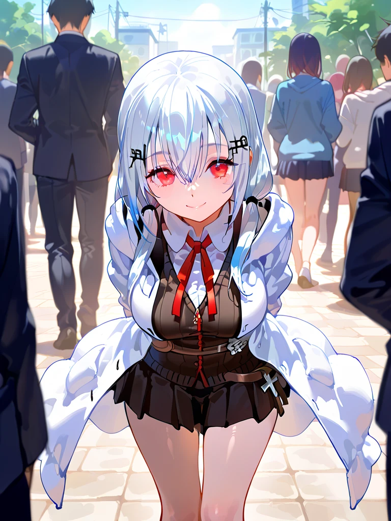 girl with,navy hair,Red Eyes,Fluffy Bunny Girl,Winter clothes,Dress Sex,Outside,seduces,Chest wide open,Kamimei,Empty eyes,red tide,a lot of white liquid on the face and chest,,,,White liquid overflowing from the crotch,Extra-thick masturbation,piece sign,Opening legs,Adult Toys,Vibes,Squirting,ecstacy,