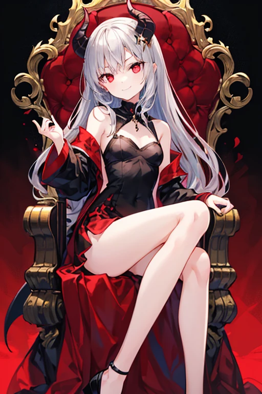 The vampire queen's regal presence is showcased in a dark and captivating image. Draped in a velvet robe adorned with intricate, glowing patterns, she exudes an aura of power and sophistication. Her long white hair cascades in soft curls over her shoulders, framing her piercing red eyes that radiate an otherworldly and eerie power. The queen's regal look is a mesmerizing blend of elegance and vampiric fear, making for a striking and majestic image.

(magazine:1.3), (cover-style:1.3), vampire, queen, regal, dark, robe