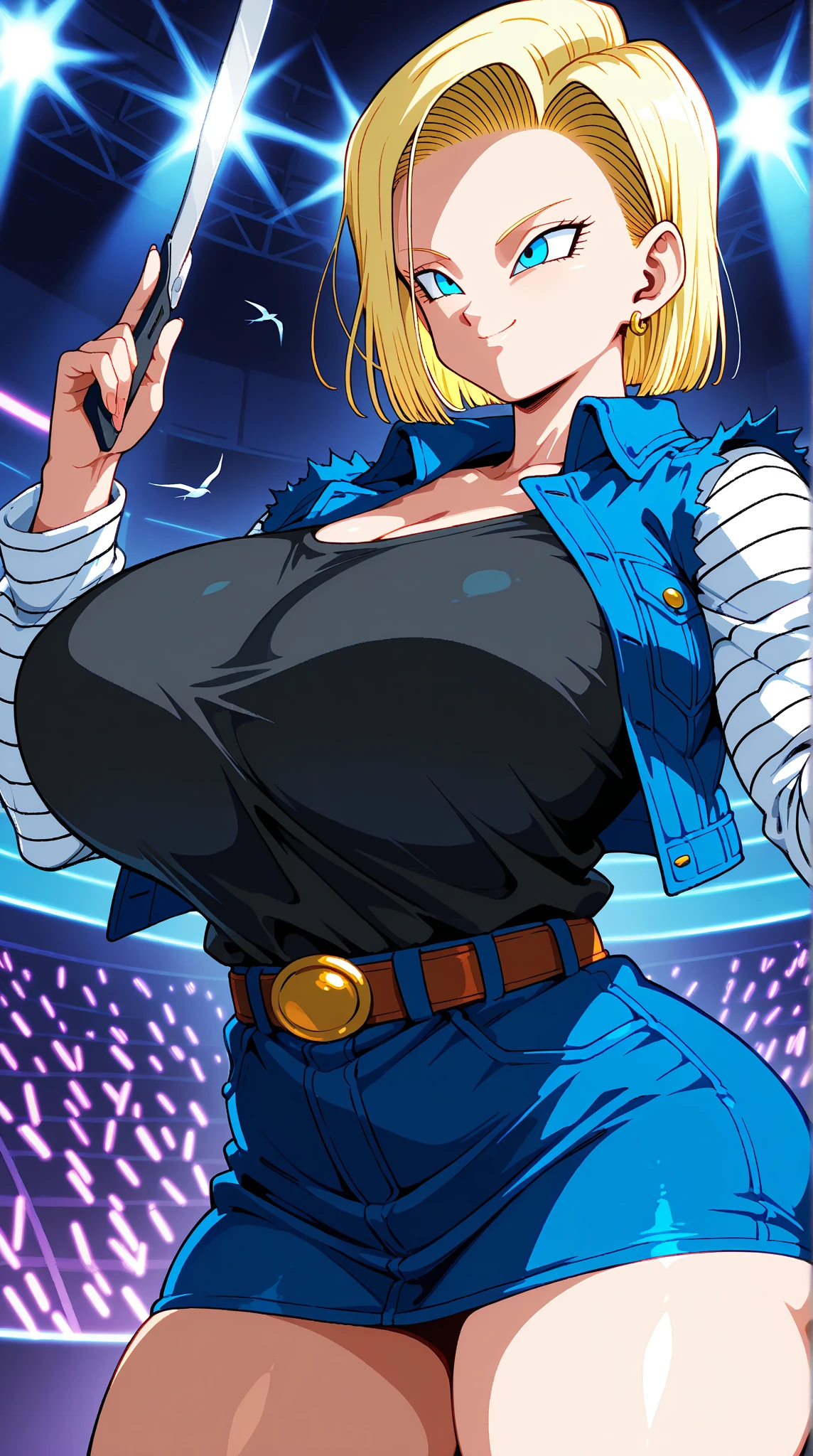 supergirl, pureerosface_v1, sticker of a girl from dc comic, full body, Kim Jung gi, , (gigantic breasts breasts 1.6),soul, digital illustration, comic style, cyberpunk, perfect anatomy, centered, approaching perfection, dynamic, highly detailed, watercolor painting, artstation, concept art, smooth, sharp focus, illustration, art by Carne Griffiths and Wadim Kashin ,, (masterpiece, best quality, ultra-detailed, best shadow),, In the style of Neon Genesis Evangelion, you find yourself standing on a desolate, post - apocalyptic wasteland, as the distant ruins of a massive city loom on the horizon. The sky is filled with ominous clouds, as a massive creature towers in the distance, huge breast, gigantic , titsnipples, curvy, thicc