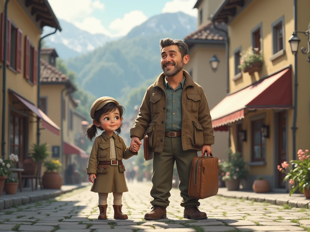 Imagine children doing the same thing as their father, Disney Pixar style, HD, ultra-realistic --auto --s2